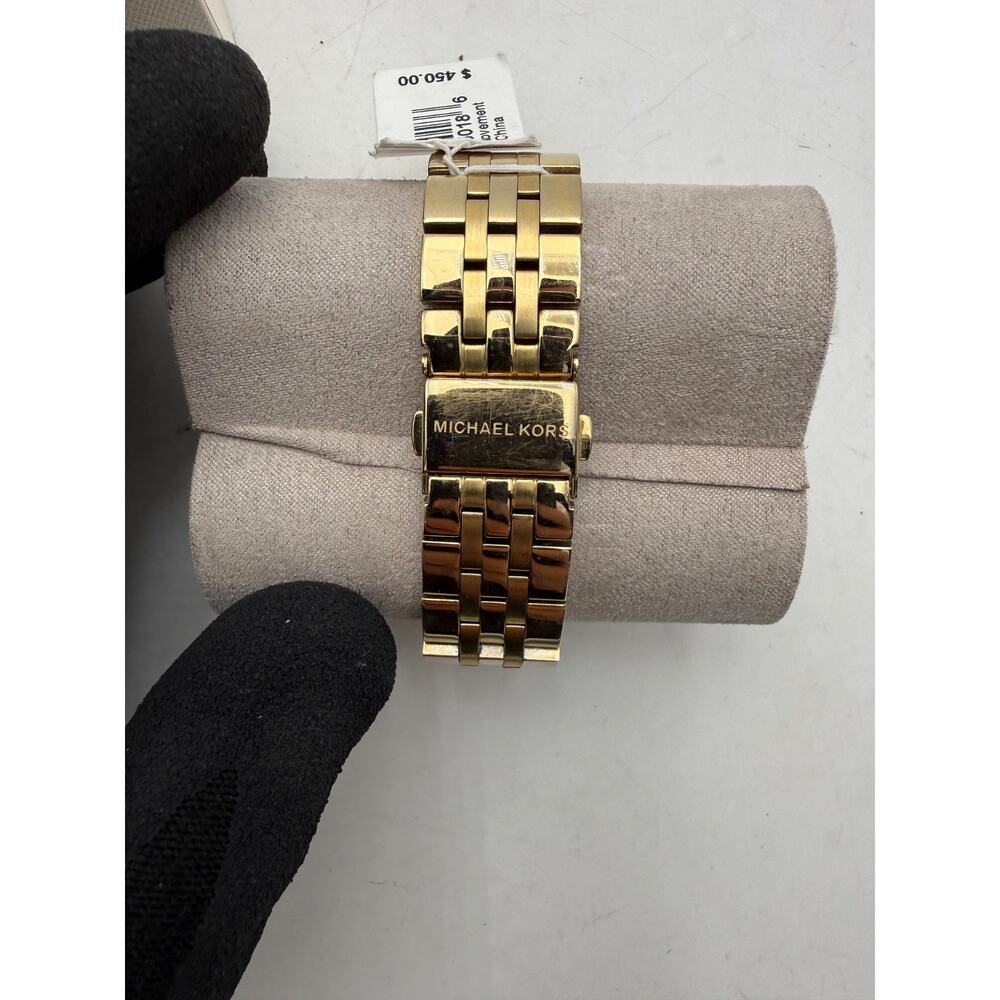 Michael Kors MK6997 Gold Tone Chronograph Watch Crystal Dial Date Women’s Box - Picture 4 of 11